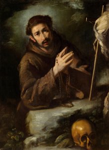 Der heilige Franziskus im Gebet, ca. 1620-1630 von Bernardo Strozzi