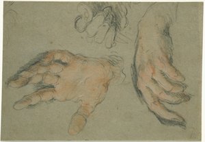 Studie von drei Händen, 1625-30