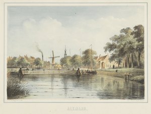 Ansicht der Vlotbrug in Alkmaar von Bernardus Gerardus ten Berge