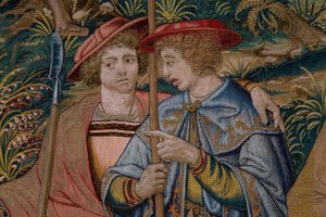 Serie Die Gründung Roms: Faustulus trifft Romulus und Remus. Zeichner Barend van Orley (?). Herstellung Brüssel. 1525-1530. (Detail)