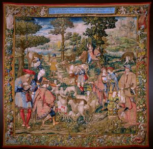 Die Gründung Roms: Faustulus trifft Romulus und Remus. von Bernart van (attr. to) Orley