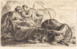 Darius erhält Wasser aus dem Helm eines Soldaten Alexanders von Bernhard Rode