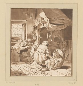 Bauerninterieur mit zwei Frauen von Bernhard Schreuder