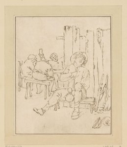 Betrunkener Bauer in der Herberge