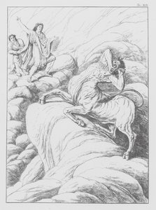 Dantes Göttliche Komödie, Inferno (Hölle), Platte XIX (Lithografie) von Bernhard Schuler