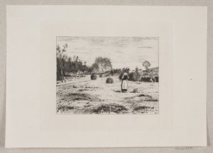 Landschaft mit einer Frau, die Reisig trägt von Bernhard Ulrik Middelboe
