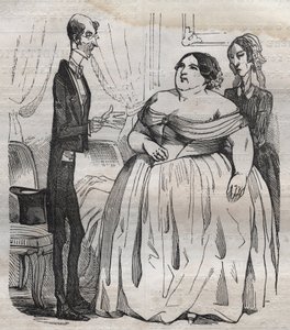 Die Gourmands - die Fettleibigkeit und die Dünnheit - Gravur in Die Physiologie des Geschmacks von Jean Anthelme Brillat Savarin von Bertall