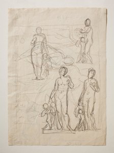 Venus und Amor. Amors Pfeile geschmiedet in der Schmiede des Vulkan
