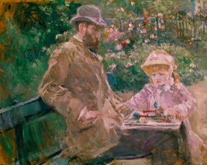 Eugene Manet und seine Tochter im Garten von Bougival