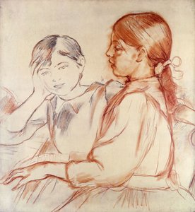 Julie Manet und Jeannie Gobillard am Klavier; Julie Manet et Jeannie Gobillard au Piano, 1887-88 von Berthe Morisot