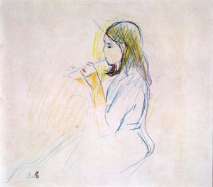 Manets Tochter spielt die Blockflöte von Berthe Morisot