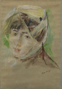Porträt eines Mädchens mit Schleier (Jeanne Pontillon) von Berthe Morisot