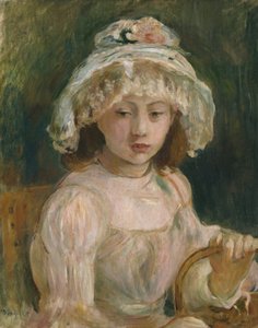 Junges Mädchen mit Hut von Berthe Morisot