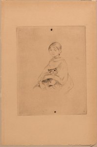 Junges Mädchen mit einer Katze, um 1888 von Berthe Morisot