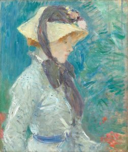 Junge Frau mit Strohhut