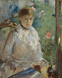 Junge Frau, die vor einem Fenster sitzt, genannt Sommer, 1879