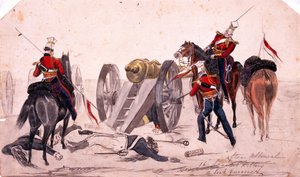 16. Lanzenreiter töten einen Sikh-Artilleristen, Schlacht von Aliwal