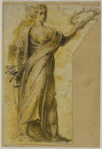 Stehende Frau mit Lorbeerkranz von Biagio Pupini