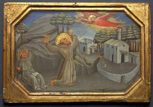 St. Franziskus von Assisi empfängt die Stigmata von Bicci di Lorenzo
