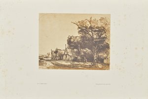 [Landschaft mit drei giebelständigen Häuschen neben einer Straße] von Bisson Frères