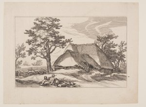 Tafel 12, aus Landschaften mit Bauernhäusern von Boetius Adams Bolswert