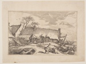 Tafel 4, aus Landschaften mit Bauernhäusern von Boetius Adams Bolswert