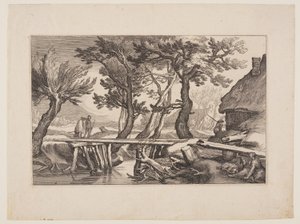 Tafel 8, aus Landschaften mit Bauernhäusern von Boetius Adams Bolswert