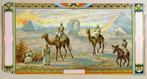 Die Sphinx und die Pyramiden, Etikett von einer Fez-Box, um 1910 von Bohemian School