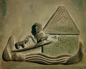 Tiere betreten die Arche