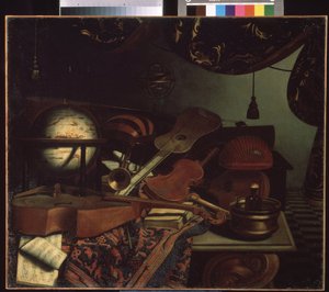 Stillleben mit Musikinstrumenten von Bonaventura Bettera