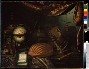 Stillleben mit Musikinstrumenten von Bonaventura Bettera