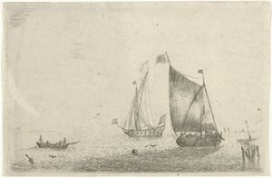 Meeresansicht mit einem Fischerboot von Bonaventura Peeters (I)