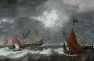 Seesturm mit Segelschiffen, ca. 1645 von Bonaventura Peeters the Elder