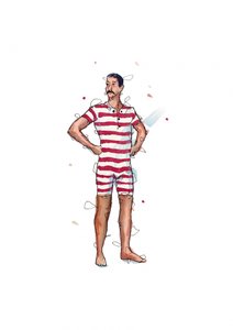 Klassischer Gestreifter Schwimmer
