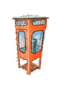 Orange Telefonzelle