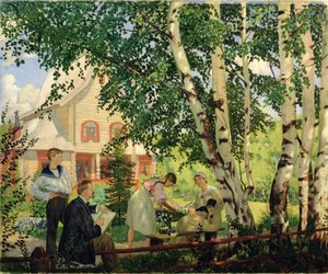 Zuhause, 1914-18 von Boris Mikhailovich Kustodiev