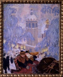 Selbstporträt mit seiner Frau von Boris Mikhailovich Kustodiev