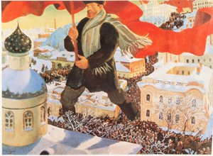 Bolschewist, nach einem Gemälde von Boris Kustodiev, Russland