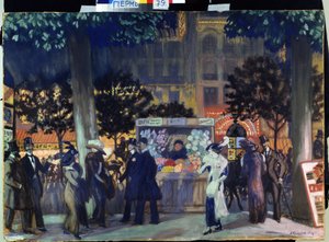 Boulevard in Paris bei Nacht