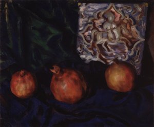 Stillleben. Granatäpfel, 1910 von Boris Mikhailovich Kustodiev
