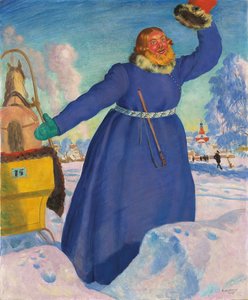 Der Kutscher, 1923 von Boris Mikhailovich Kustodiev