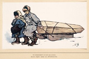 Eine Beerdigung in Russland, aus Histoire des Soviets, veröffentlicht 1922 von Boris Vasilievich Zvorykin