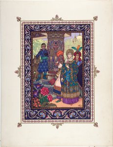 Illustration zum Märchen von Iwan Zarewitsch, dem Feuervogel und dem grauen Wolf von Boris Vasilievich Zvorykin
