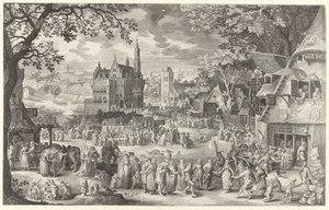 Bauernkirmes vor der Waage auf dem Dorfplatz