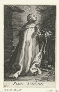 Heilige Syncletica von Alexandria als Einsiedlerin (Sancta Syncletica, Serie: Kluizenaressen, Sacra Eremus Ascetriarum)