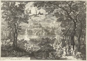 Landschaft mit Martyrium des heiligen Stephanus von Boëtius Adamsz. Bolswert