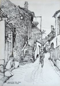 Haus mit Treppen, Culen, Frankreich
