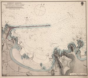 Alderney Hafen, Plan des Wellenbrechers und des Admiralty-Geländes