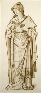 Muse der Lyrik – Karton für Glasmalerei, ca. 1890 von British School