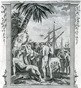 Das erste Treffen von Christoph Kolumbus mit den Ureinwohnern Amerikas von British School